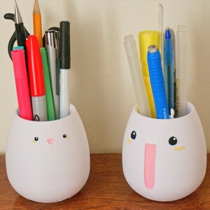 Kawaii Big Smile Planter: 3D Printed Anime Desk Decor image 9