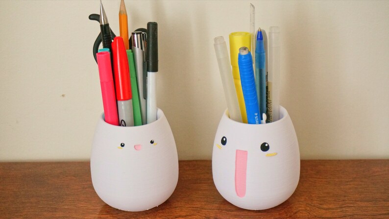 Kawaii Big Smile Planter: 3D Printed Anime Desk Decor image 9