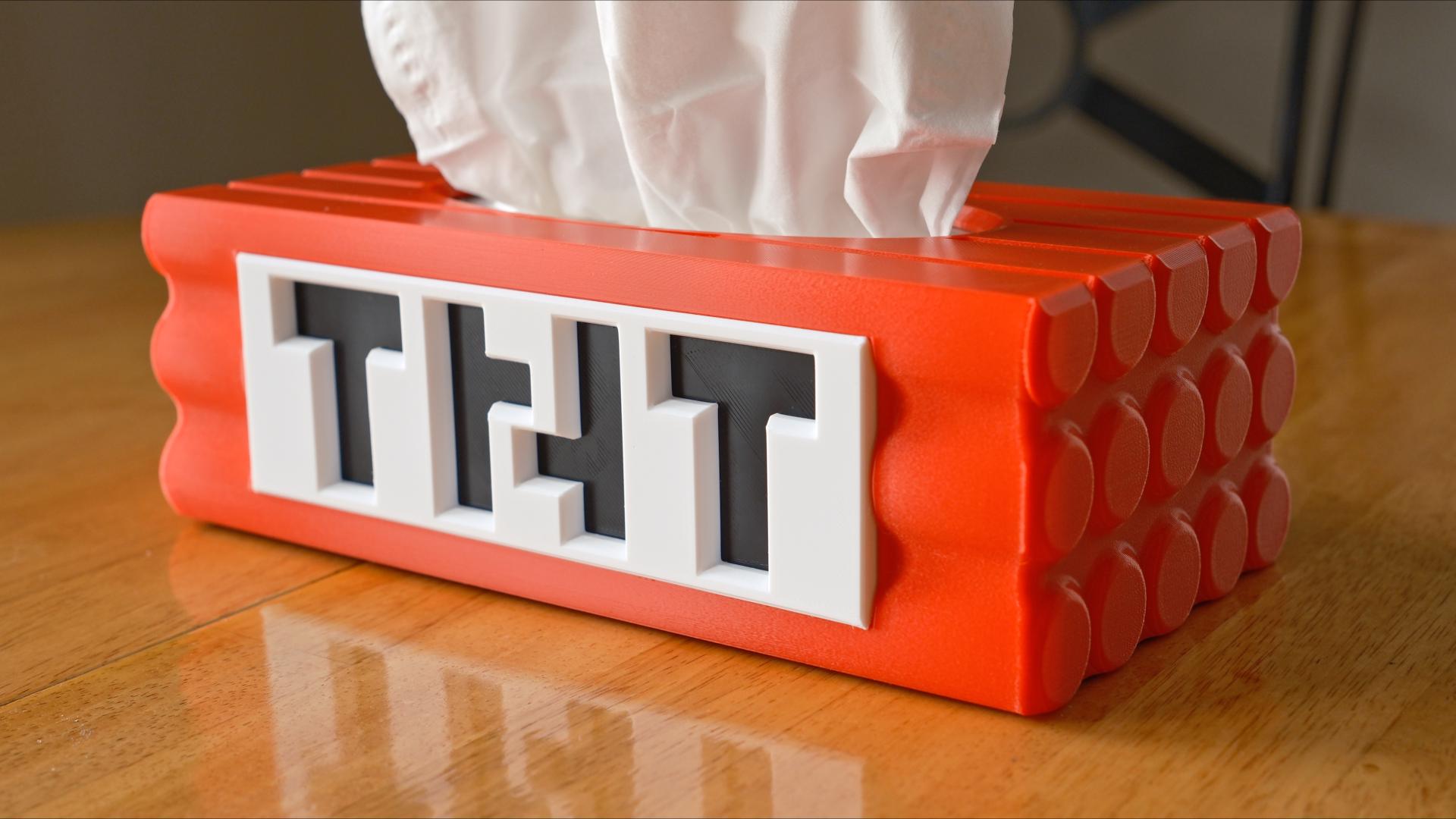 Minecraft TNT Rectangle Tissue Box Cover, Game Room Office Decor
