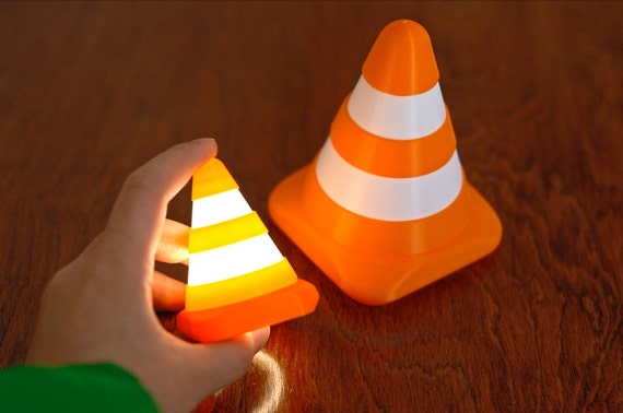 Traffic Cone Night Light: 3D Printed Pylon LED Desk Decor