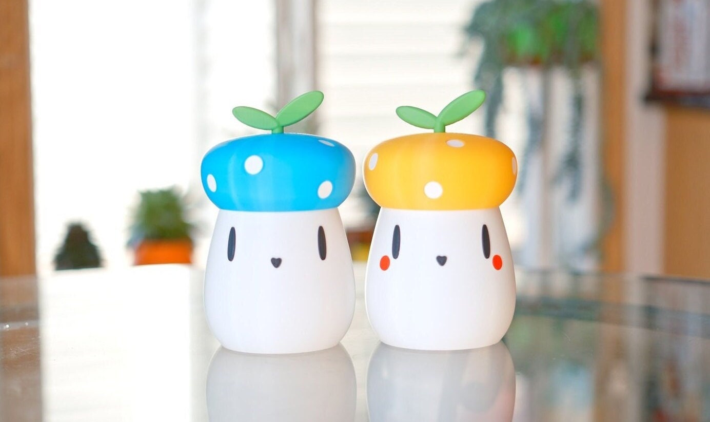 Adorable Mushroom Jar, Cute Fungi Container Couples Gift, Office Stationery Organizer, Kawaii Holder, Mycology Botany Garden Room Decor
