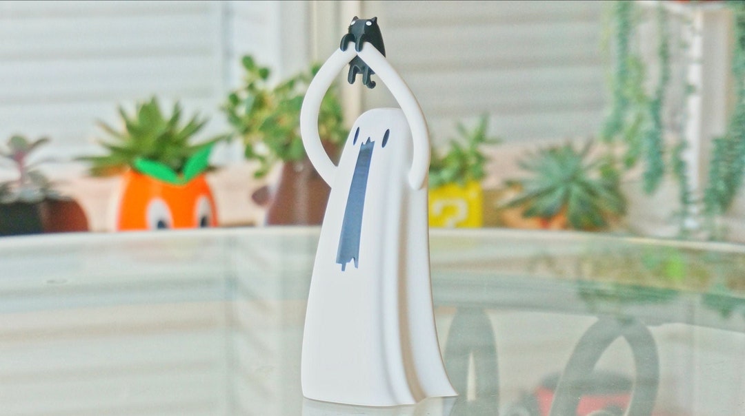 Lampe Fantôme 3D Avec Livre - Veilleuse LED Mignonne Pour Chambre, Décoration Halloween Ou Bureau, Lumière Douce Et Apaisante