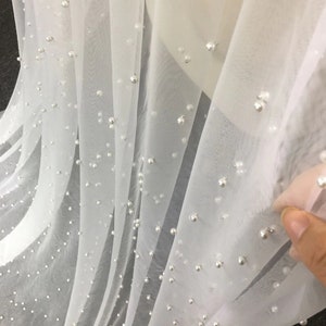 Pearl Veil, Cathedral Length Peal Veil with Metal Comb, Cathedral Veil, Ivory Veil, Wedding Veil, Bridal Veil image 3