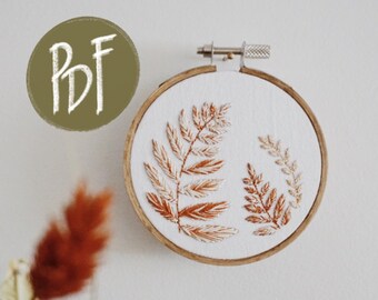 Embroidery pattern fern beginner pattern pdf herbarium 5*8 inches &200 ...