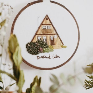 A-Frame Cabin Embroidery PDF Pattern 4 inch Hand Embroidery Pattern DIY Embroidery Hoop Art Modern Embroidery House Embroidery Art image 8