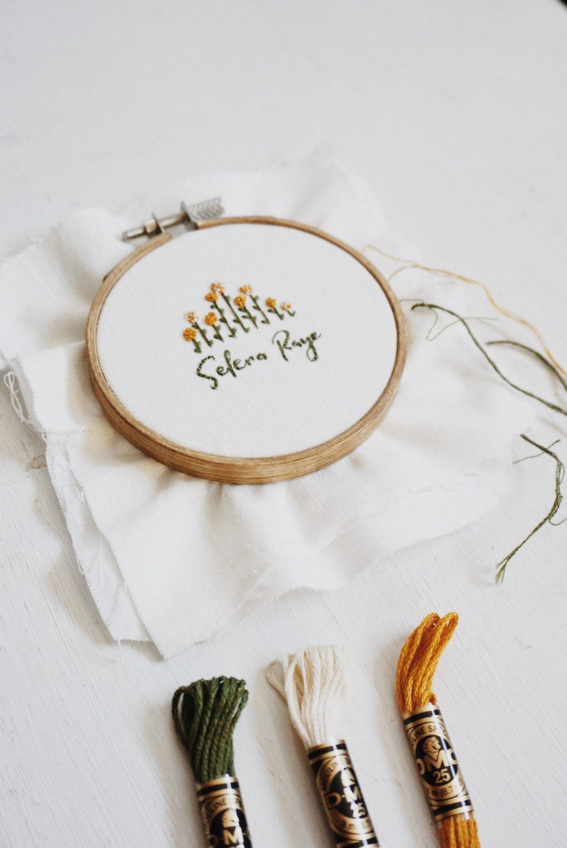 Personalized Floral Baby Name Embroidery PDF Pattern Custom - Etsy
