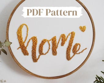 Home Embroidery Pattern | Housewarming Embroidery Hoop | Beginner Embroidery PDF Pattern | Yellow Embroidery Pattern | Hand Embroidery PDF