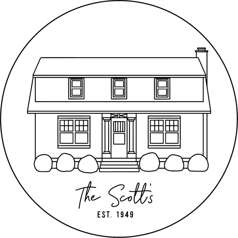 Custom Embroidery Home Portrait Pattern Embroidery House PDF Etsy