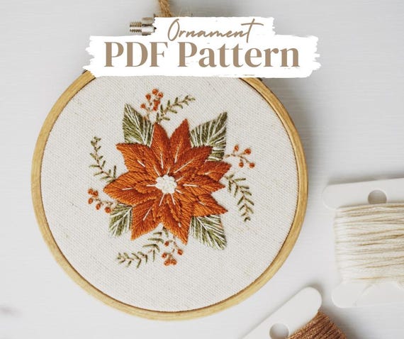 Roter Weihnachtsstern Weihnachten Ornament Stickerei PDF Muster,  Handstickerei Weihnachtsgeschenk, DIY Stickrahmen, digitaler Download -  Etsy.de