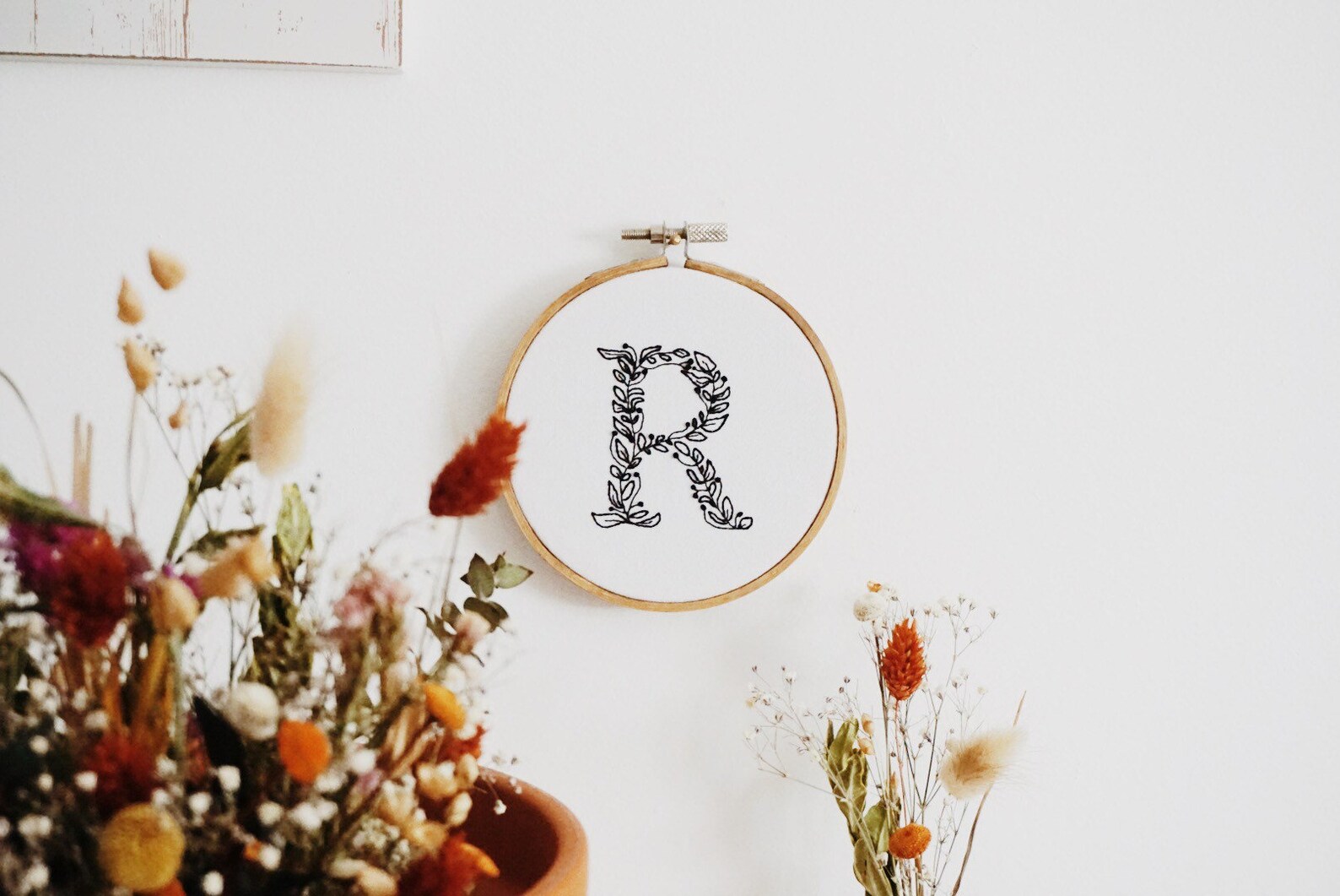 Letter R Embroidery PDF Pattern R Initial Hand Embroidery Etsy