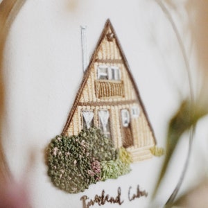 A-Frame Cabin Embroidery PDF Pattern 4 inch Hand Embroidery Pattern DIY Embroidery Hoop Art Modern Embroidery House Embroidery Art image 4