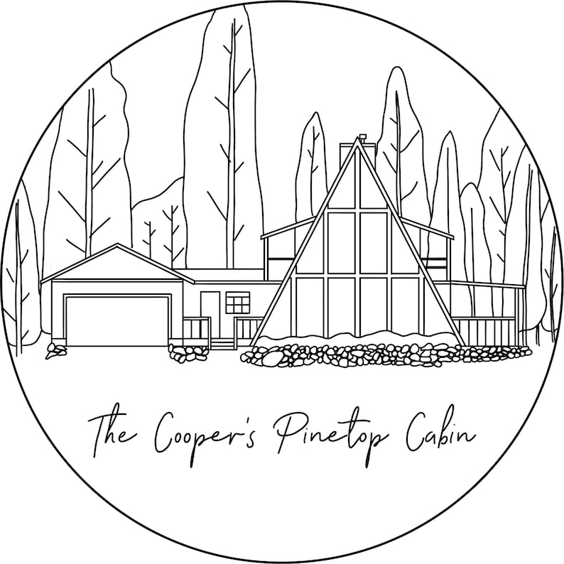 Custom Embroidery Home Portrait Pattern Embroidery House PDF Etsy