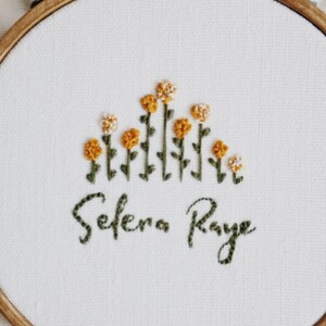 Personalized Floral Baby Name Embroidery PDF Pattern Custom - Etsy