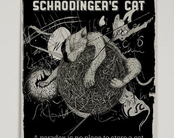 The Daring Midnight Escape of Schrödinger's Cat – 18 x 24 – Poster - Frame not included