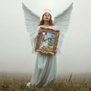 Grace Departs - An Angels Work is Never Done - Originele aquarel op papier