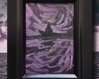 Ship Shape by Morning - Lost at Sea, but just for the Night - Original Oil Painting