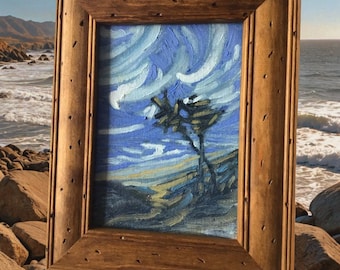 Pacific Coast Highway Breezer - Feel the breeze from a scenic overlook - Original Oil Painting