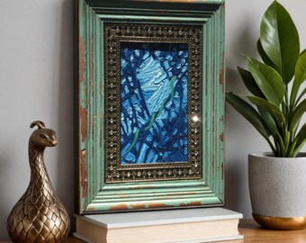 An Agitant in The Garden - Wild Nature Arrives in Your Tranquil Garden - Original Oil Painting