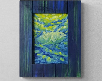 Swim the Sea - A Fish with an Attitude  - Original Oil Painting