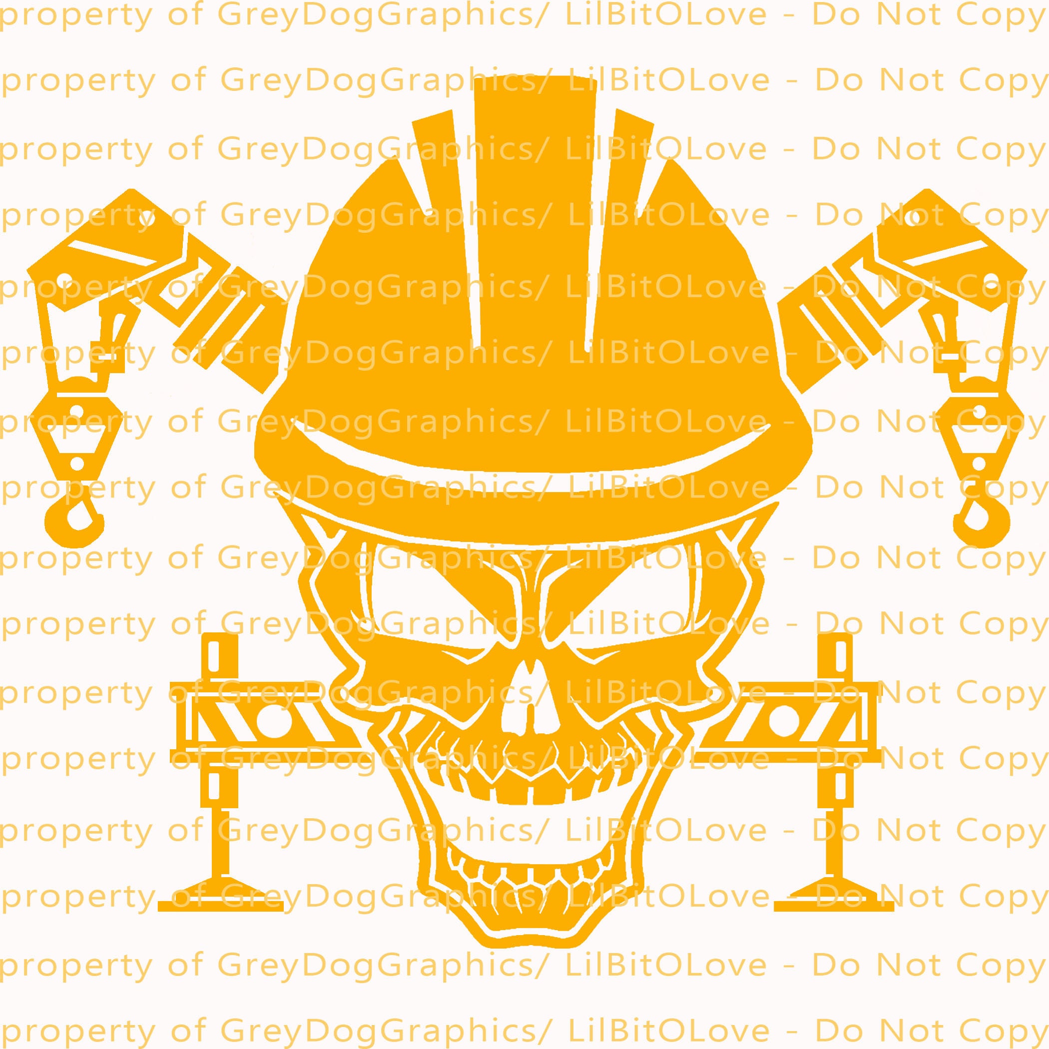 Crane Skull Construction Vinyl Decal Sticker Crane Operator Etsy New