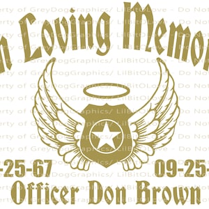 In Loving Memory Policeman Vinyl Decal Name Dates Custom Personalized Sticker Police Officer Cop Law Enforcement