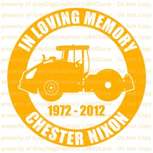 In Memory Road Construction Steam Roller Asphalt - Personalize with Name and Years Asphalt Road Work Black Top