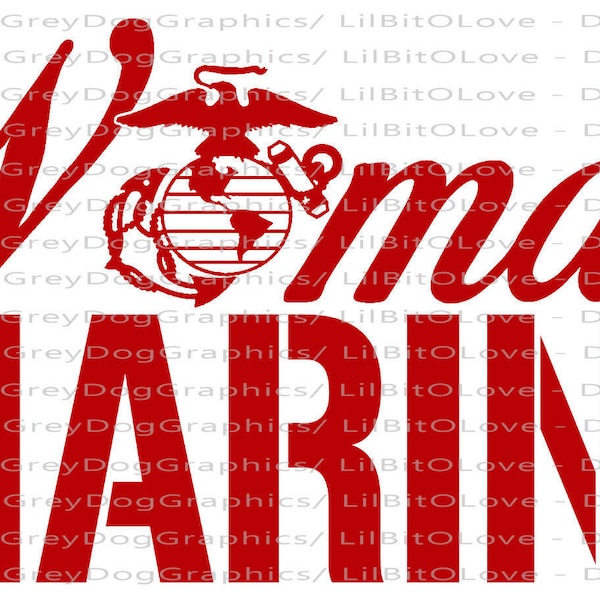 Woman Marine Stacked design with EGA Vinyl Decal Sticker USMC Marine Corps Lady Girl Female