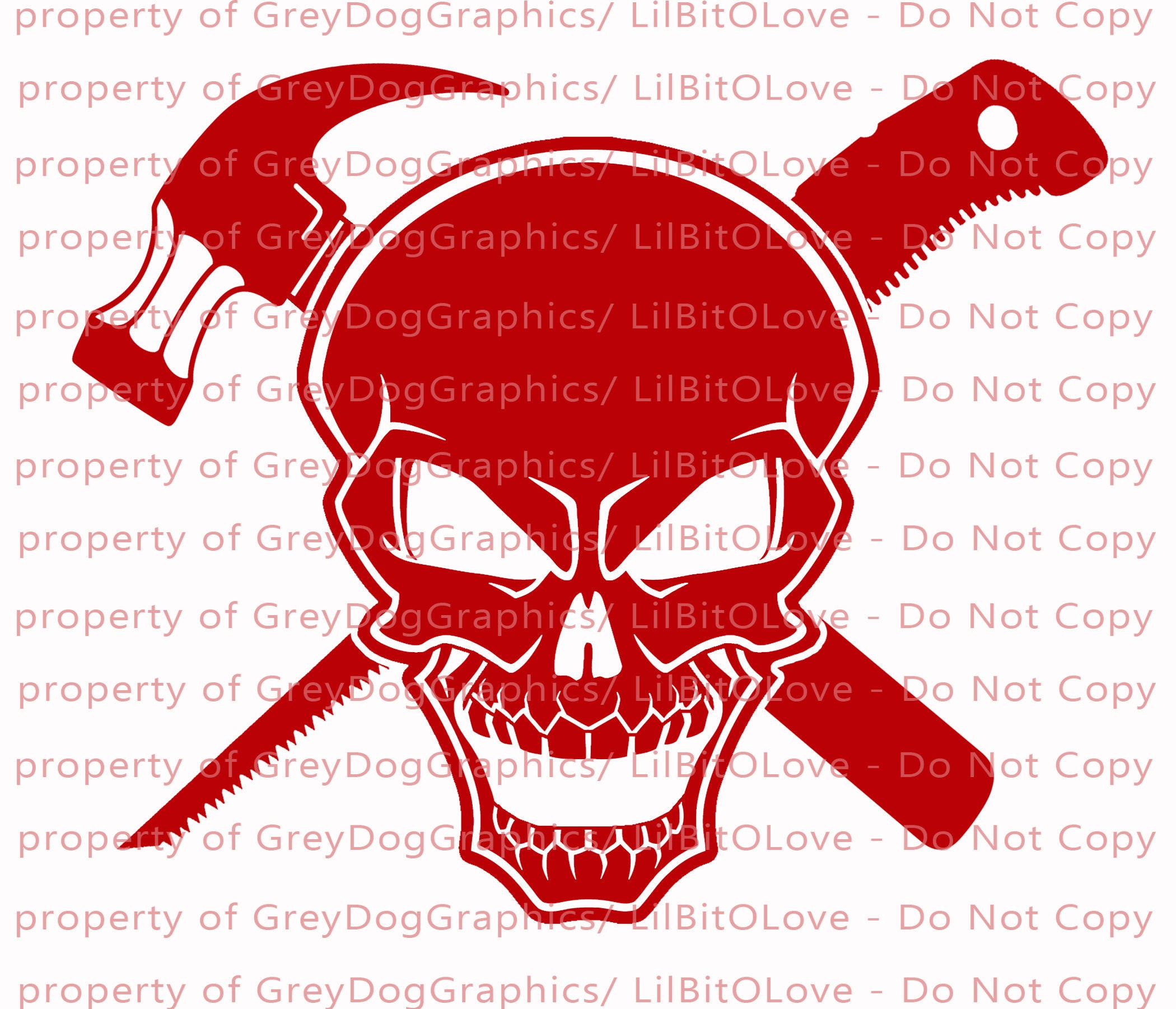 Drywall Skull Wallboard Drywall Saw and Hammer Sheetrock Vinyl Decal ...