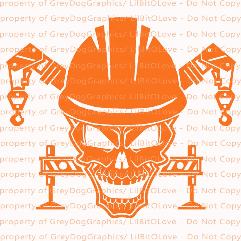 Crane Skull Construction Vinyl Decal Sticker Crane Operator Etsy