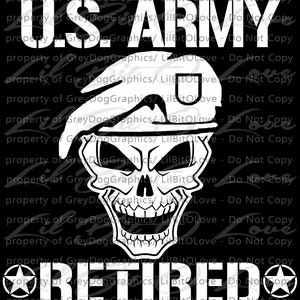 Army Skull Retired Soldier Vinyl Decal Sticker United States Military Retiree