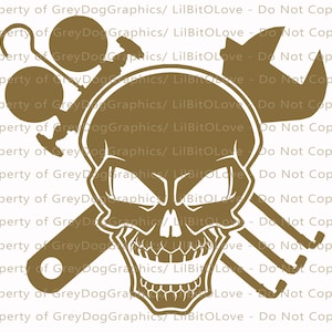 HVAC Skull Vinyl Decal Sticker RHVAC AC/Heat Refrigerator Construction Air Conditioner Conditioning Tech Repair Technician Heater Wrench