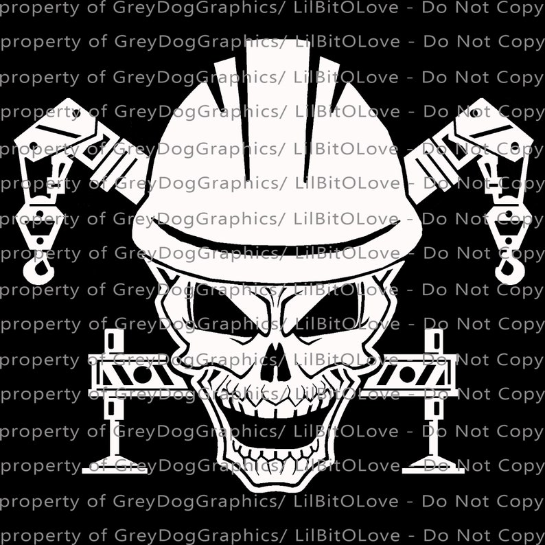 Crane Skull Construction Vinyl Decal Sticker Crane Operator Etsy