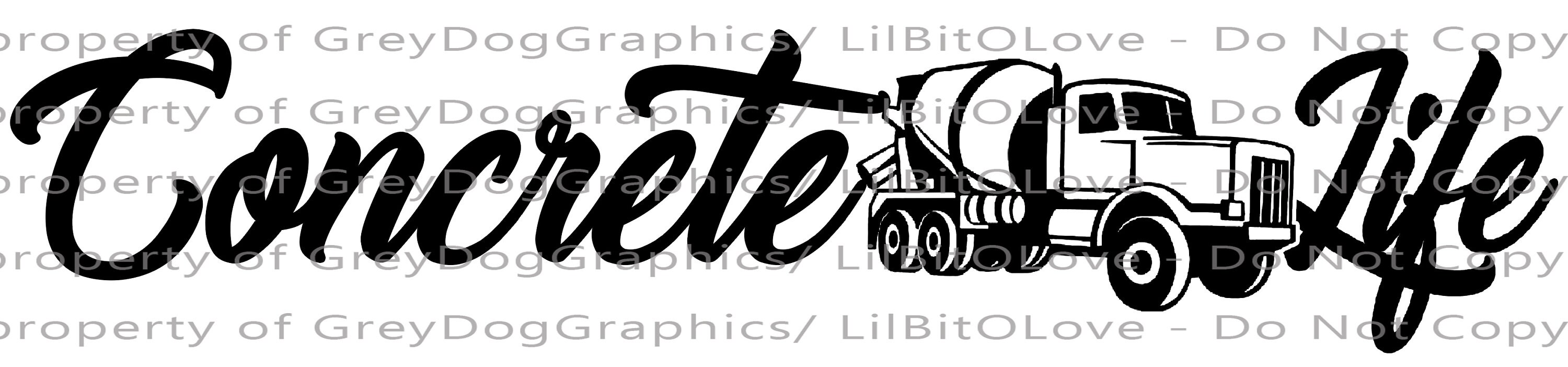 Concrete Life Vinyl Decal Construction with Cement Truck Mason Etsy