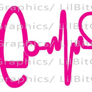 Nurse Life Whimsical Heartbeat Stethoscope Vinyl Decal Sticker Nursing Nurses