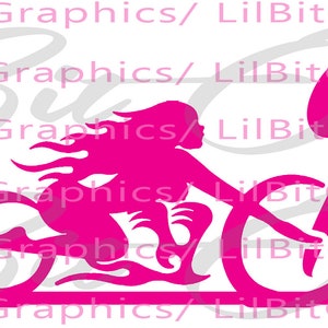 Lady Rider Biker Babe Woman Girl Female Motorcycle Vinyl Decal Bike Sticker Hog Chopper Harley