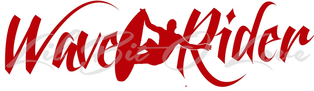 Wave Rider Font Wave Rider Vinyl Decal Surfing Sticker Surf Board Surfer - Etsy