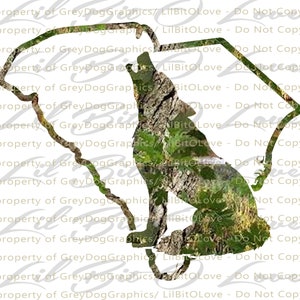 State of South Carolina SC Outline with Coyote Silhouette in the Center Howling Vinyl Decal Sticker Hunt Hunter Hunting