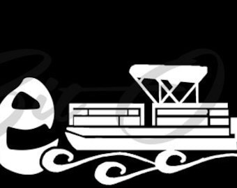 Pontoon Lake Life Vinyl Decal Fishing Sticker Fisherman Fish Boat Summer Party boat