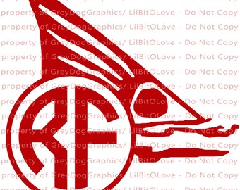 May include: Red and white peace sign with the letters RF inside the circle. The peace sign is surrounded by a red stylized Native American headdress. The text "property of Grey Dog Graphics/ Lil BitOLove - Do Not Copy" is repeated multiple times around the image.