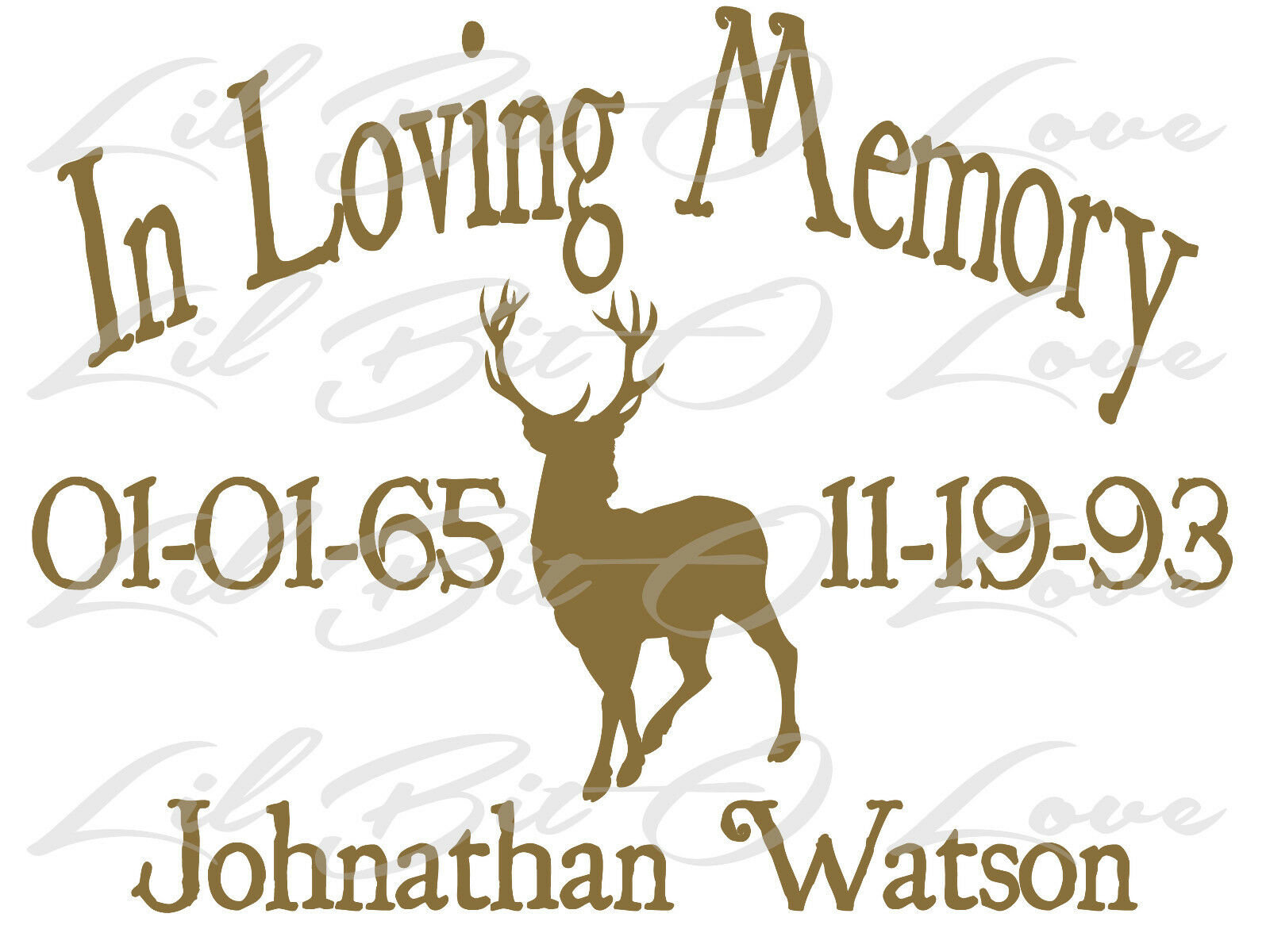 In Loving Memory Buck Deer Stag Vinyl Decal Name Dates Custom Etsy