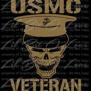 USMC Skull Marine Corps Veteran Vinyl Decal Sticker United States Military Marines Vet Retired EGA