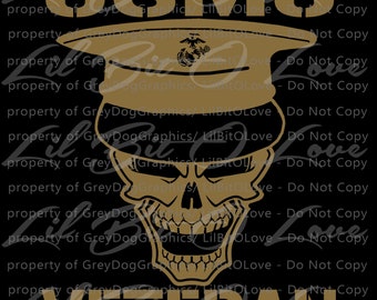 USMC Skull Marine Corps Veteran Vinyl Decal Sticker United States Military Marines Vet Retired EGA