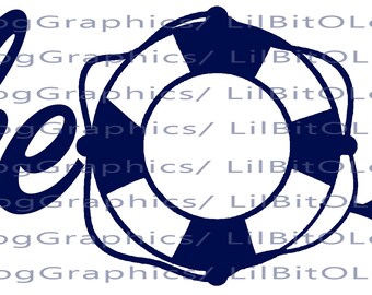 Lake Life Preserver Vinyl Decal Life Ring Saver Sticker Boating Boat Boater