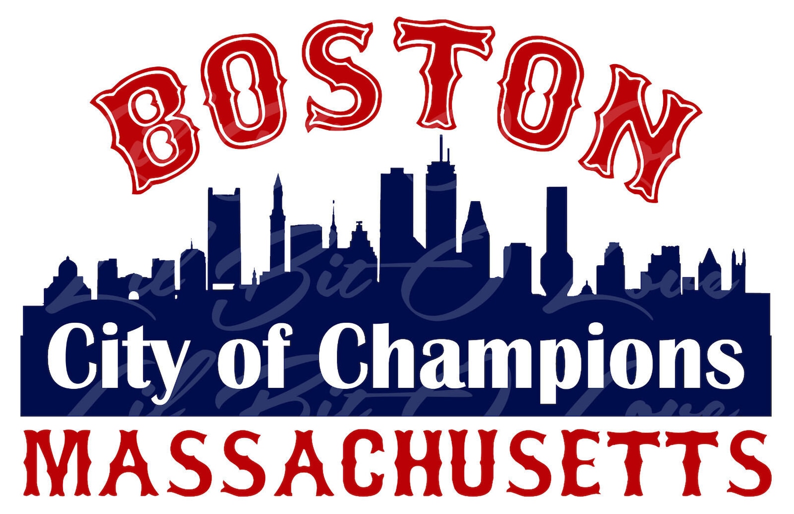 Boston City of Champions Vinyl Decal Skyline Sticker Red Sox Etsy