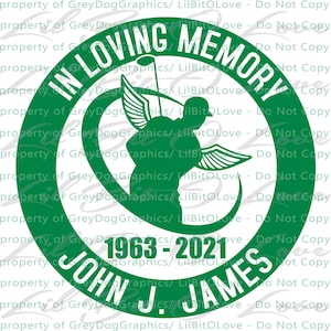 In Loving Memory Golfer Golf Club Golfing Tee Wings Vinyl Decal Name Years Custom Personalized Sticker Greens