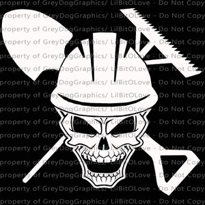 Asphalt Skull Design B Vinyl Decal Shovel & Lute Rake Road Sticker ...