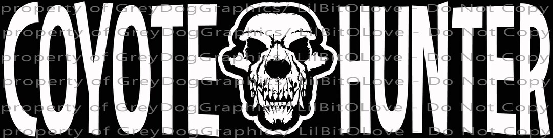Coyote Hunter With Coyote Skull Vinyl Decal Sticker Hunting Hunt Coyote ...