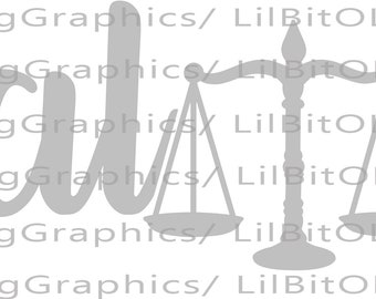 Legal Life Vinyl Decal Sticker Paralegal Law Lawyer Scale of Checks and Balances Employee Worker Staff