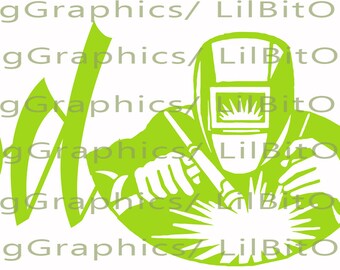 Script Hood Life Vinyl Decal with Welder in the Center Sticker Welding Weld