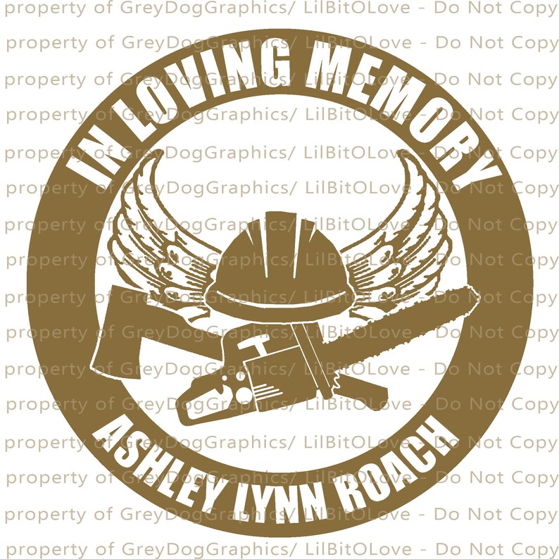 In Memory With Logger Logging Chainsaw Axe Vinyl Decal Sticker